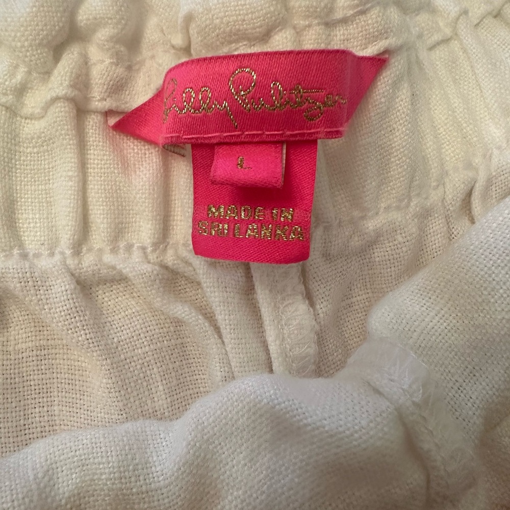 Lilly Pulitzer Cream High Waist Tie Shorts - Picture 2 of 3